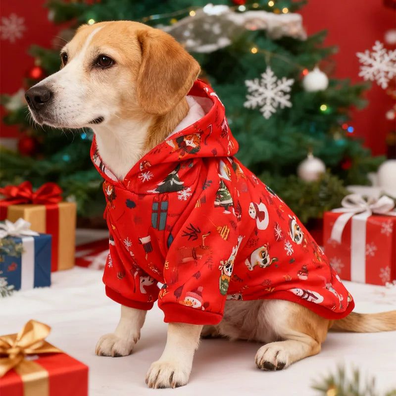 New Arrival Pet Christmas Hoodie Dog Holiday Clothes Festive Pet Apparel