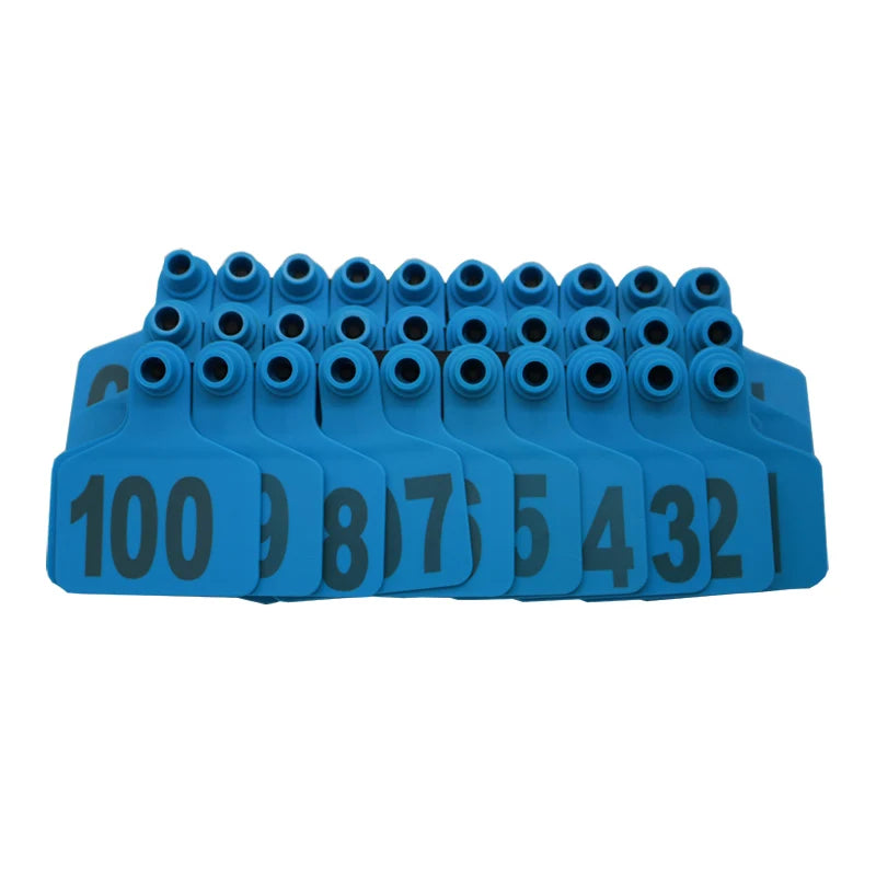 100 Sets Livestock Cow Cattle TPU Ear Tag Signs With Word Ear Tags Typing Copper Head Earrings Farm Animal Identification Card