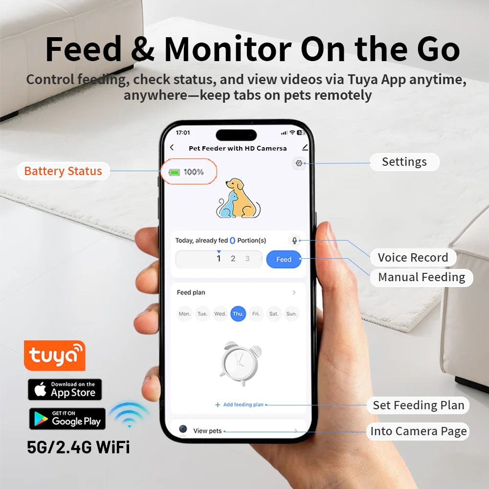 Smart Pet Feeder Automatic Cat Feeder Dog Slow Food Machine With Timed Quantitative Automatic Cat Food Dispenser Dog Cat Bowl