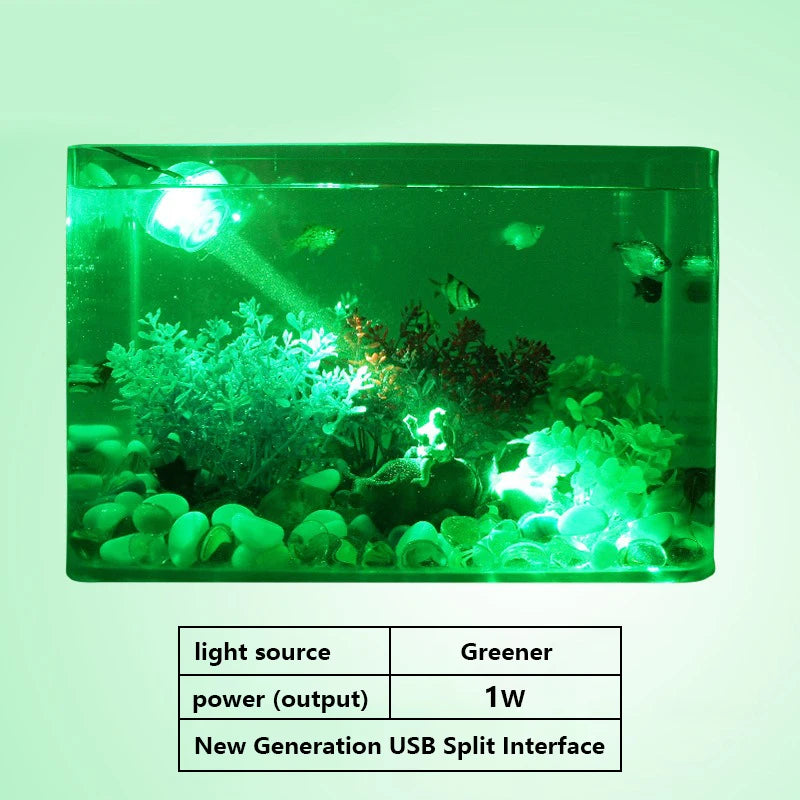 LED Aquarium Spotlight Saving Power But High Brightness Seven Gradient Night Light Various Angles Exposure USB Waterproof Diving