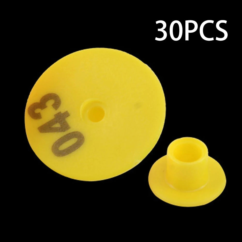 6 Colors 30PCS Sheep Rabbit Goat Pig Ear Tag With The Word Ear Laser Typing Copper Head Earrings Farm Animal Identification Card