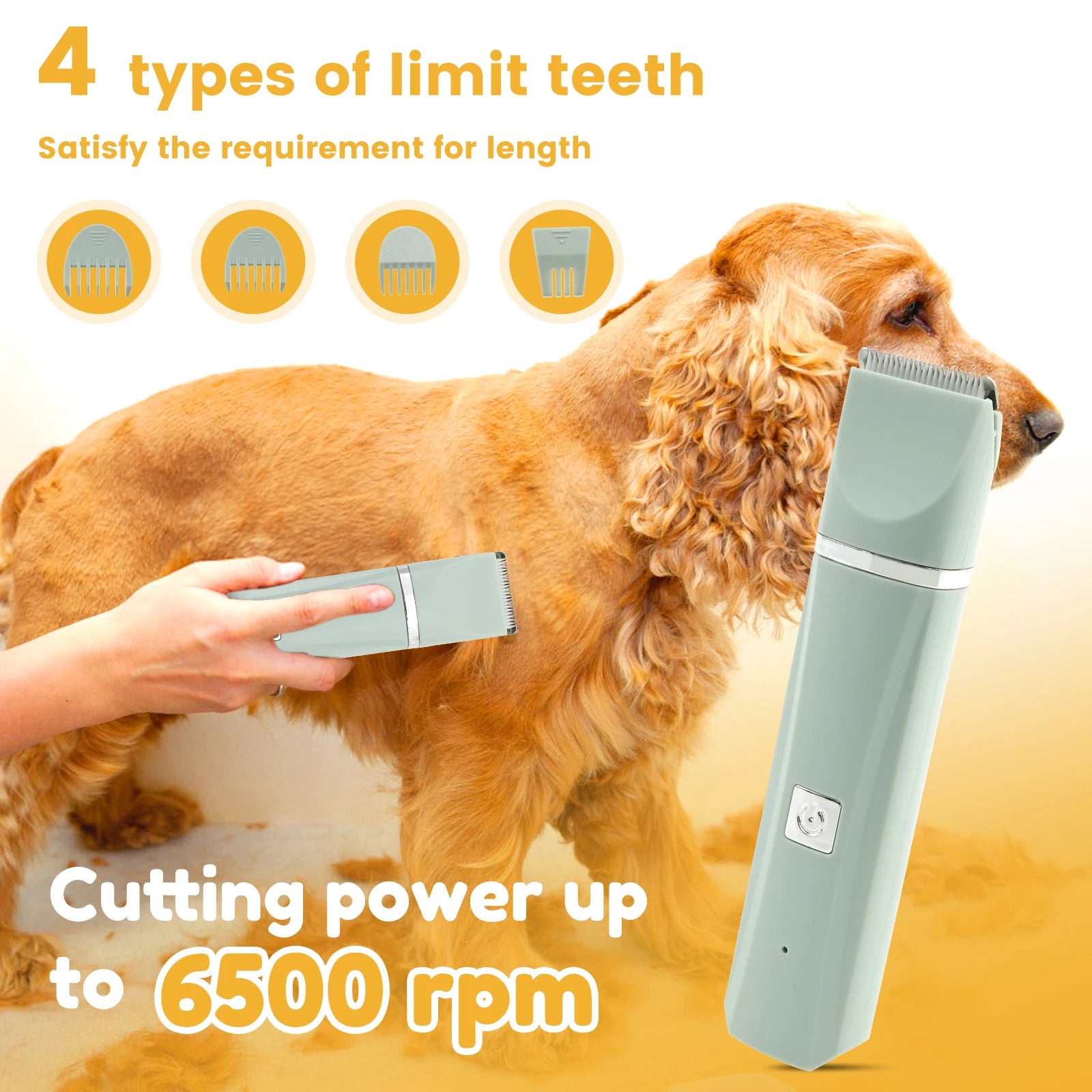 Professional Dog Hair Clipper Rechargeable Electrical Pet Grooming Trimmer Low Noise Dog Cat Hair Clipper Two Speed