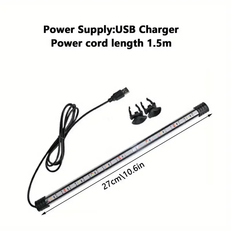 Multi-color 17-47cm Aquarium LED Lighting Submersible Mood Lamp USB Waterproof Fish Tank Decorative Plant Grow Light Accessories