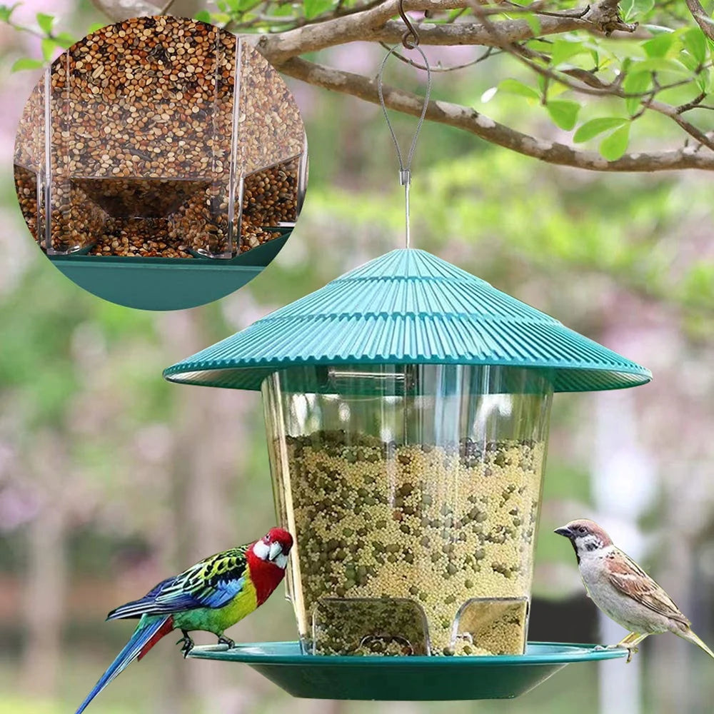 Garden Gazebo Hanging Wild Bird Feeder Outdoor Container With Hang Rope Pet Bird Feeding House Type Bird Feeder New Dropshipping