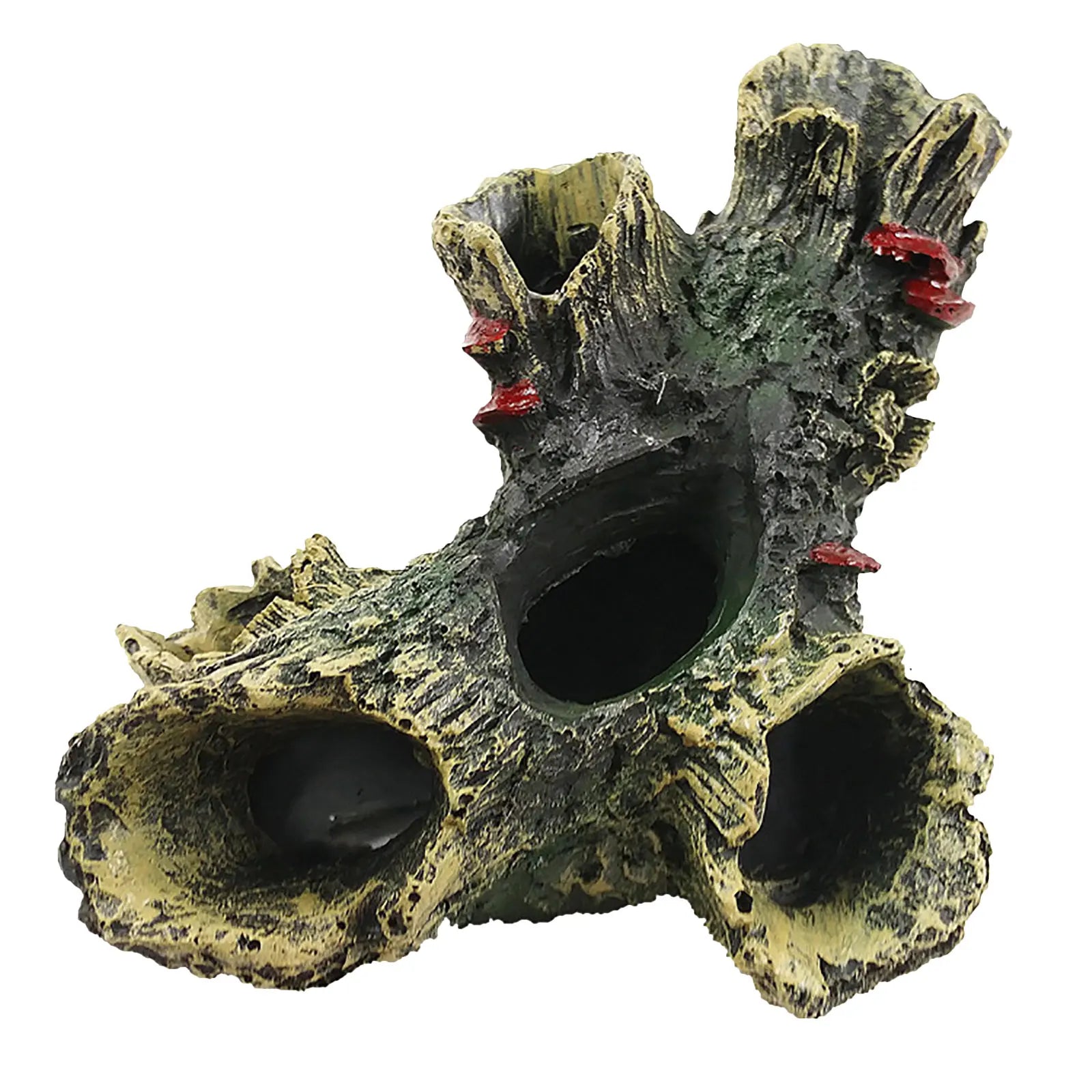 Aquarium Hollow Log Decor Multifunction Resin Fish Hiding Cave Non-toxic Aquarium Dead Wood Decoration for Fish Tank Aquarium