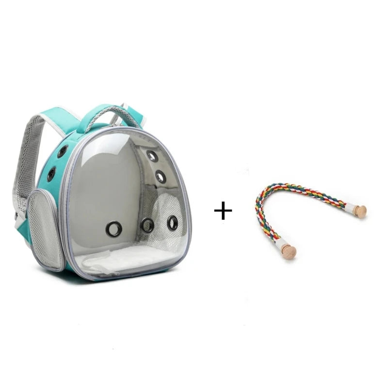 Bird Carrier Travel Bag Bird Backpack for Birds Parrots Small Pet Acrylic Bubble Portable Bird Cage Outdoor Travel Hiking