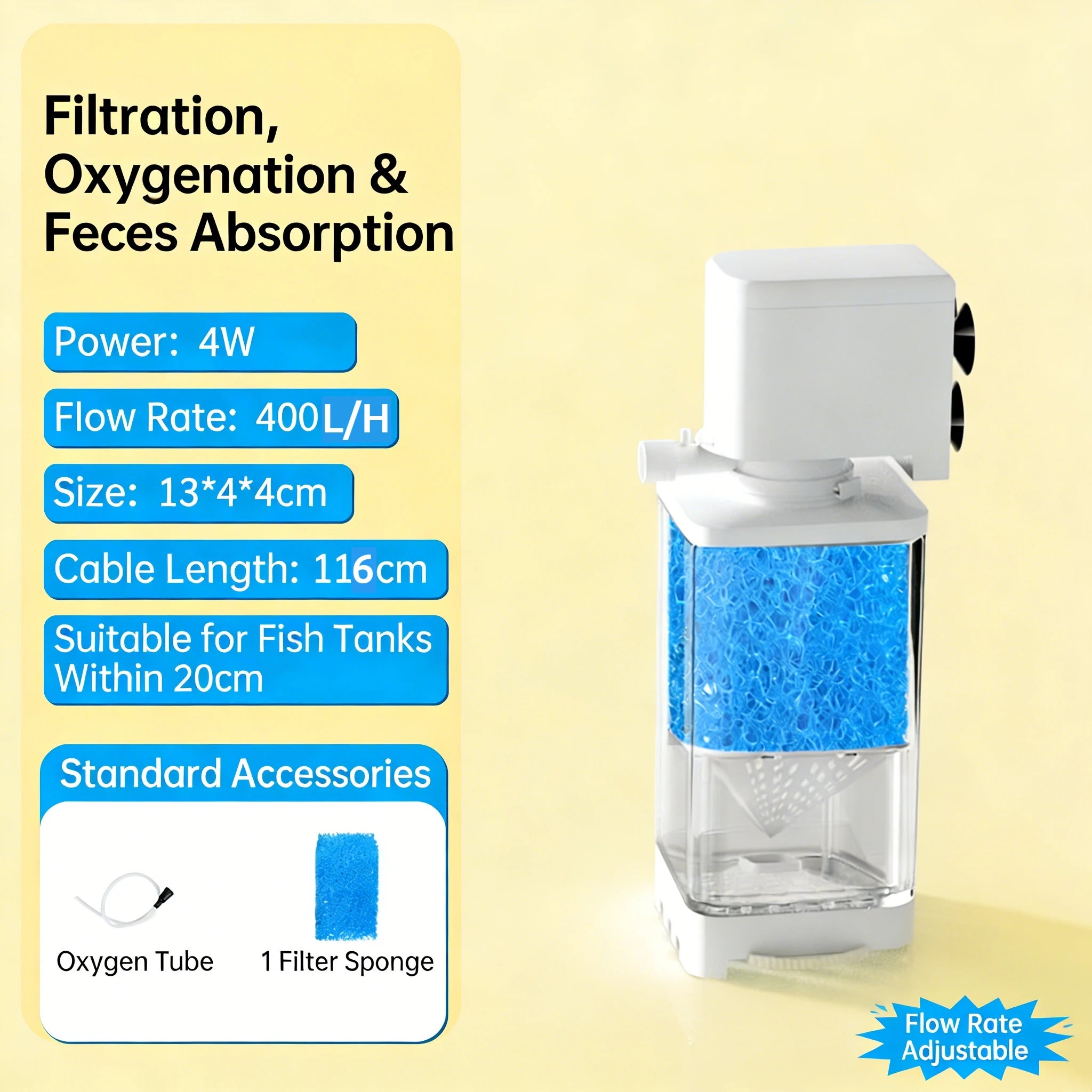 6in1 Aquarium Filter Pump Fish Tank Submersible Silent Air Oxygen Aerator Internal Water Pump Aquarium Air Pump Wave Maker 220v