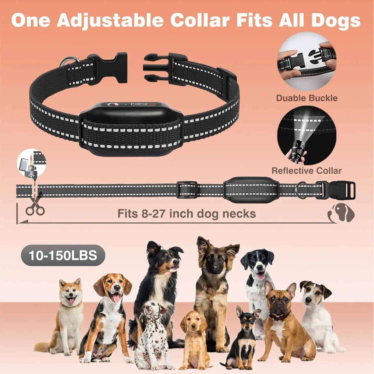No Shock Dog Training Collar with Remote 3300ft , Rechargeable E-Collar with Ultrasonic / Vibration /Beep No Prongs For All Dogs