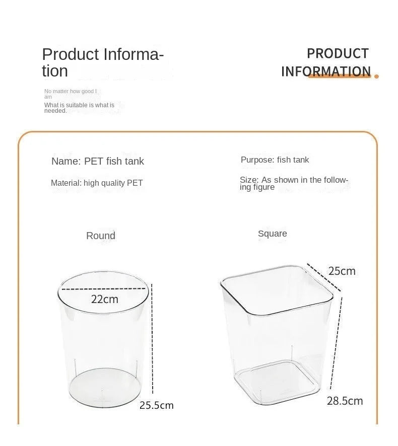 PET Aquarium Box Plastics Ultra-white Organic Glass Explosion-proof Fish Tank Tabletop Small Ecological Water Tank