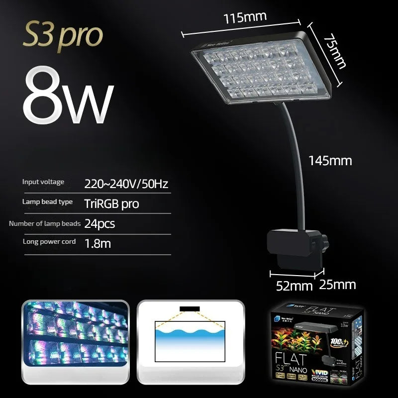 Newly S3pro+ New Lens Edition Clamp Light RGB High Brightness Aquatic Plant Color Enhancement Plant Light Full Spectrum