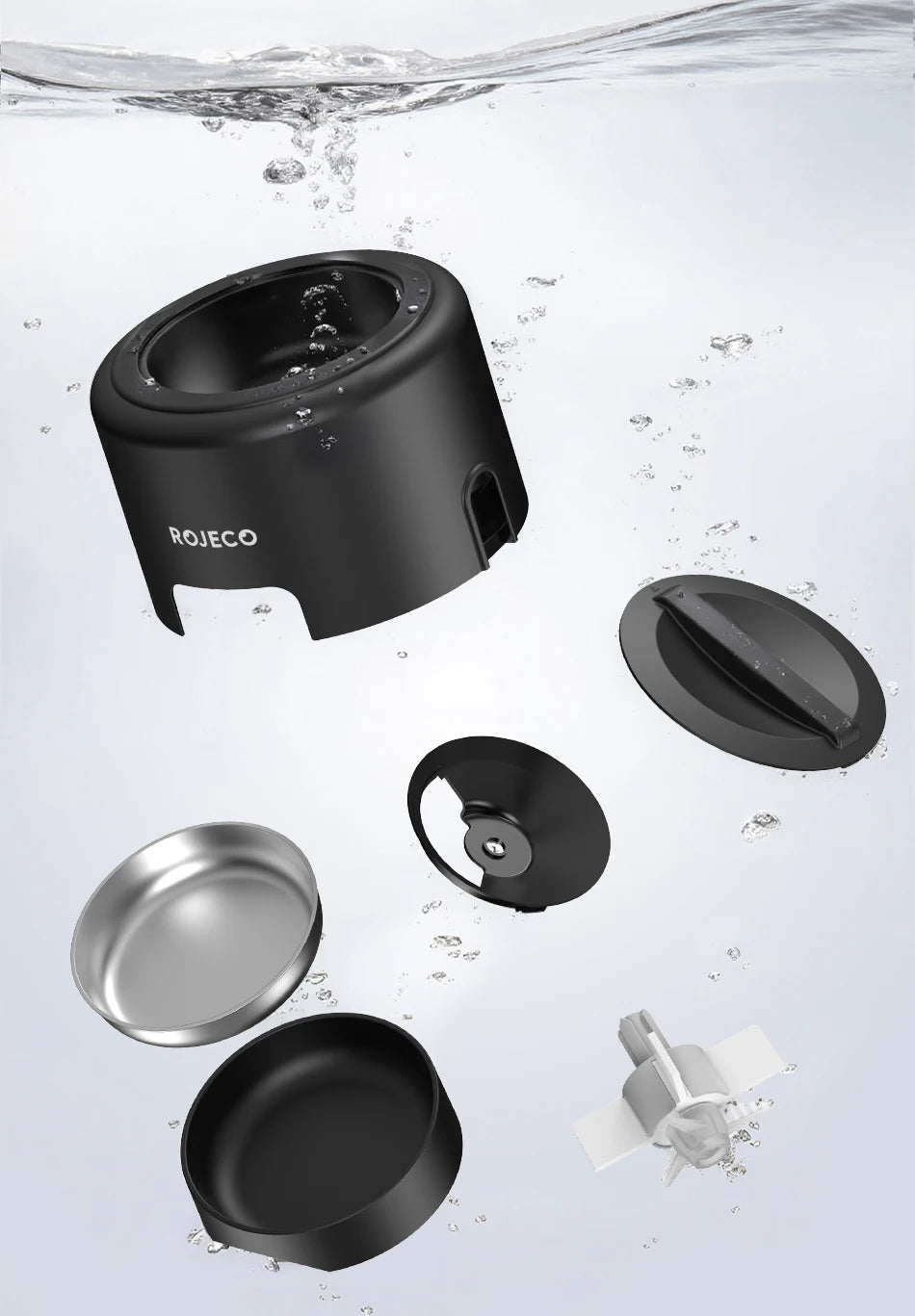 ROJECO 2L Automatic Pet Feeder Smart Cat Food Kibble Dispenser Button Version Smart Control Auto Dog Feeder For Cat Dog Supplies