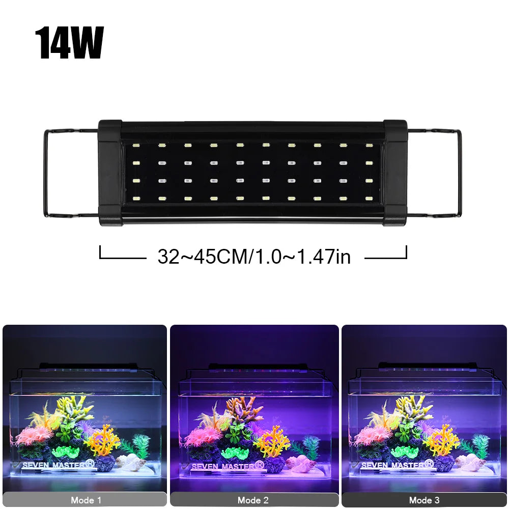 Aluminum Alloy Aquarium Lamp For Plant Grow Fish Tank Bracket Lights Clip on Fish Tank