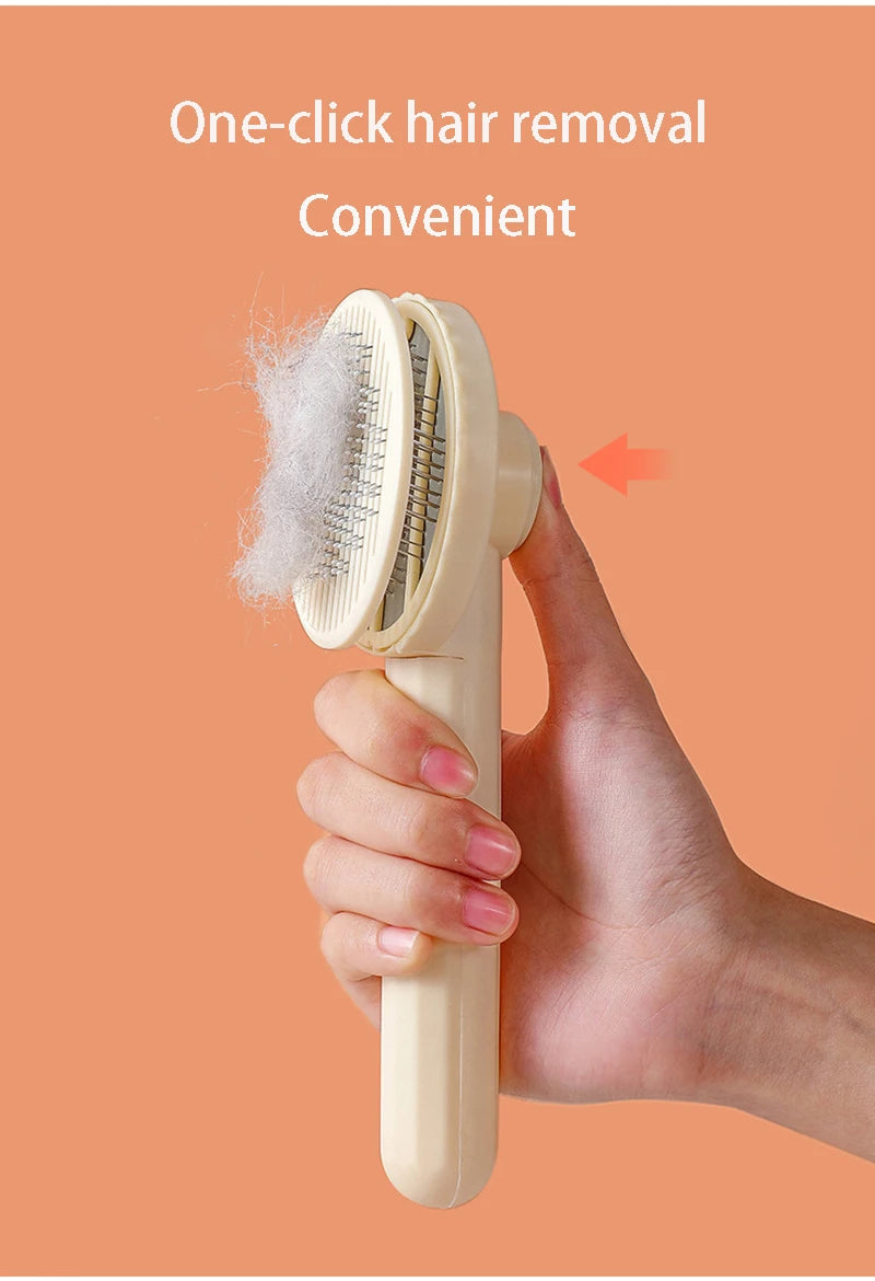 Pet Hair Removal Comb Cat Brush Self Cleaning Slicker Brush for Cats Dogs Hair Remover Scraper Pet Grooming Tool Cat Accessories