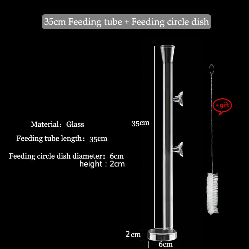Glass Aquarium Feeder Tube Dish Transparent Fish Tank Shrimp Snail Food Feeder Bowl Aquarium Feeding Accessories Shrimp Feeding