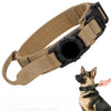 AirTag Tactical Dog Collar, with AirTag Holder and Handle Military Dog Metal Buckle Adjustable GPS Collar for Medium Large Dogs