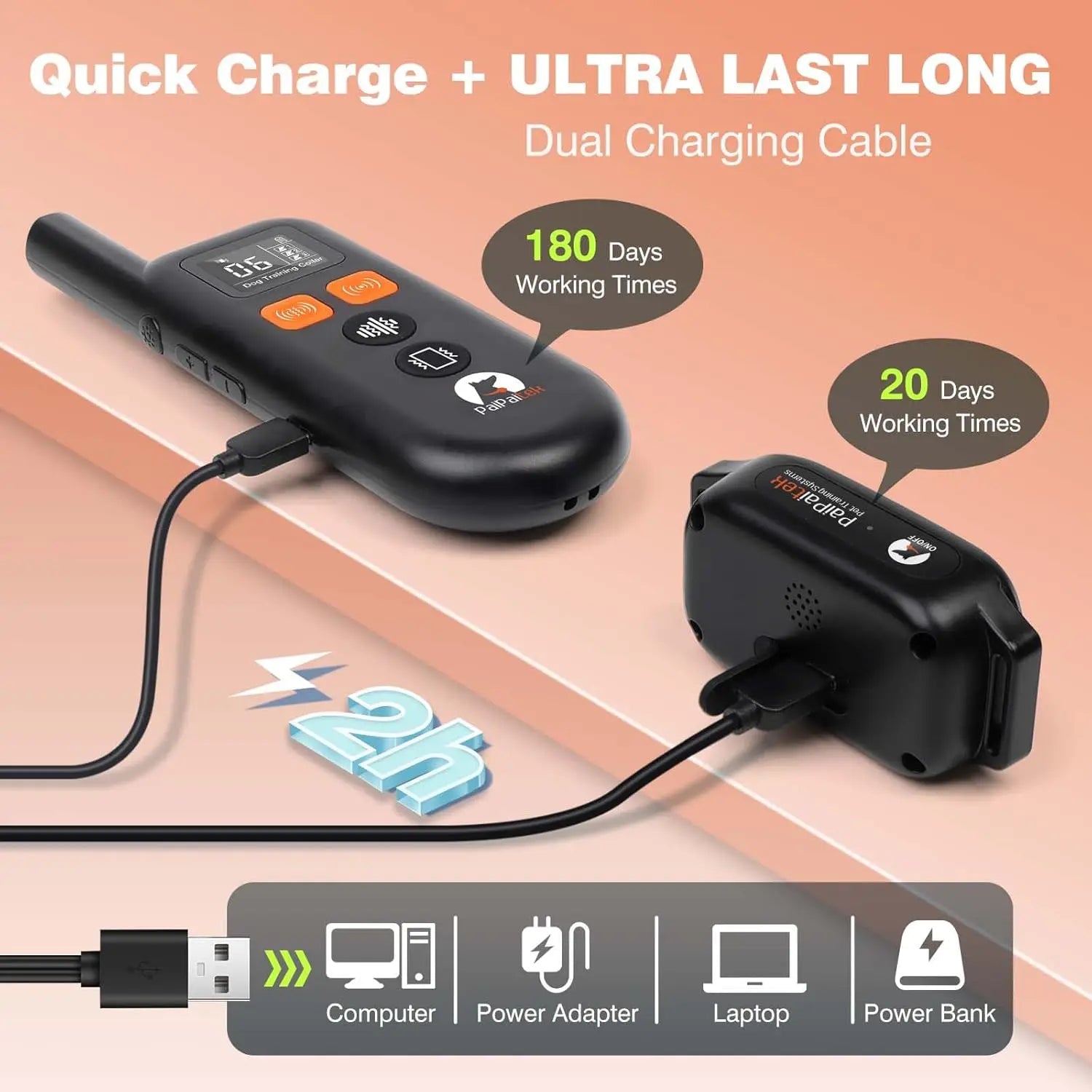 No Shock Dog Training Collar with Remote 3300ft , Rechargeable E-Collar with Ultrasonic / Vibration /Beep No Prongs For All Dogs