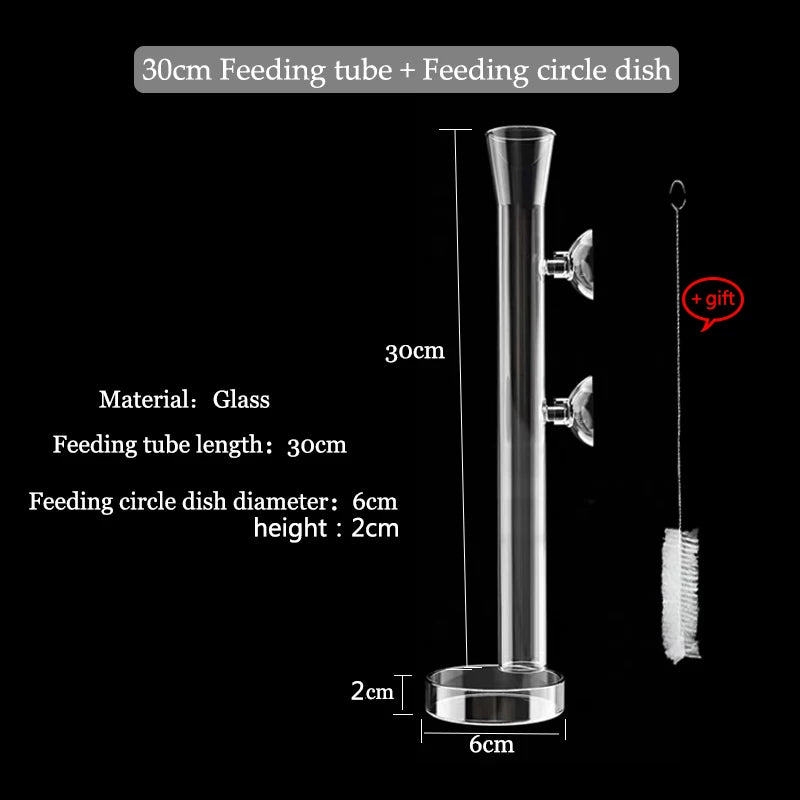 Glass Aquarium Feeder Tube Dish Transparent Fish Tank Shrimp Snail Food Feeder Bowl Aquarium Feeding Accessories Shrimp Feeding