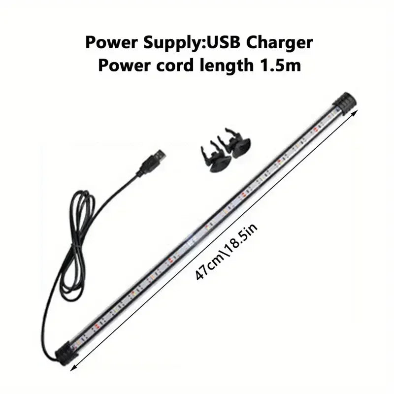 Multi-color 17-47cm Aquarium LED Lighting Submersible Mood Lamp USB Waterproof Fish Tank Decorative Plant Grow Light Accessories