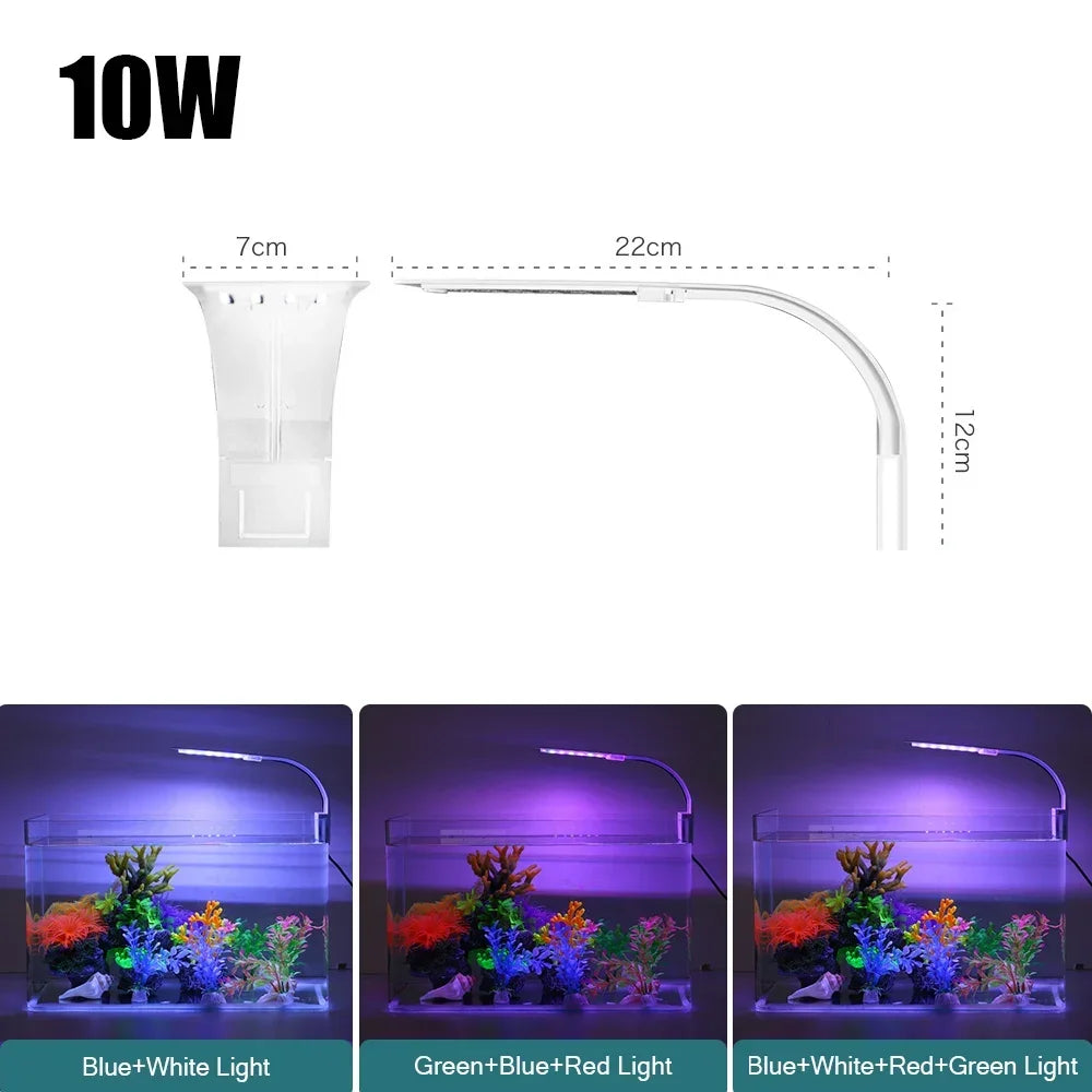 Ultra Thin LED Aquarium Light 5W/10W/15W Aquatic Plant Lighting Waterproof Clip-on Lamp For Fish Tank Plants Grow Light