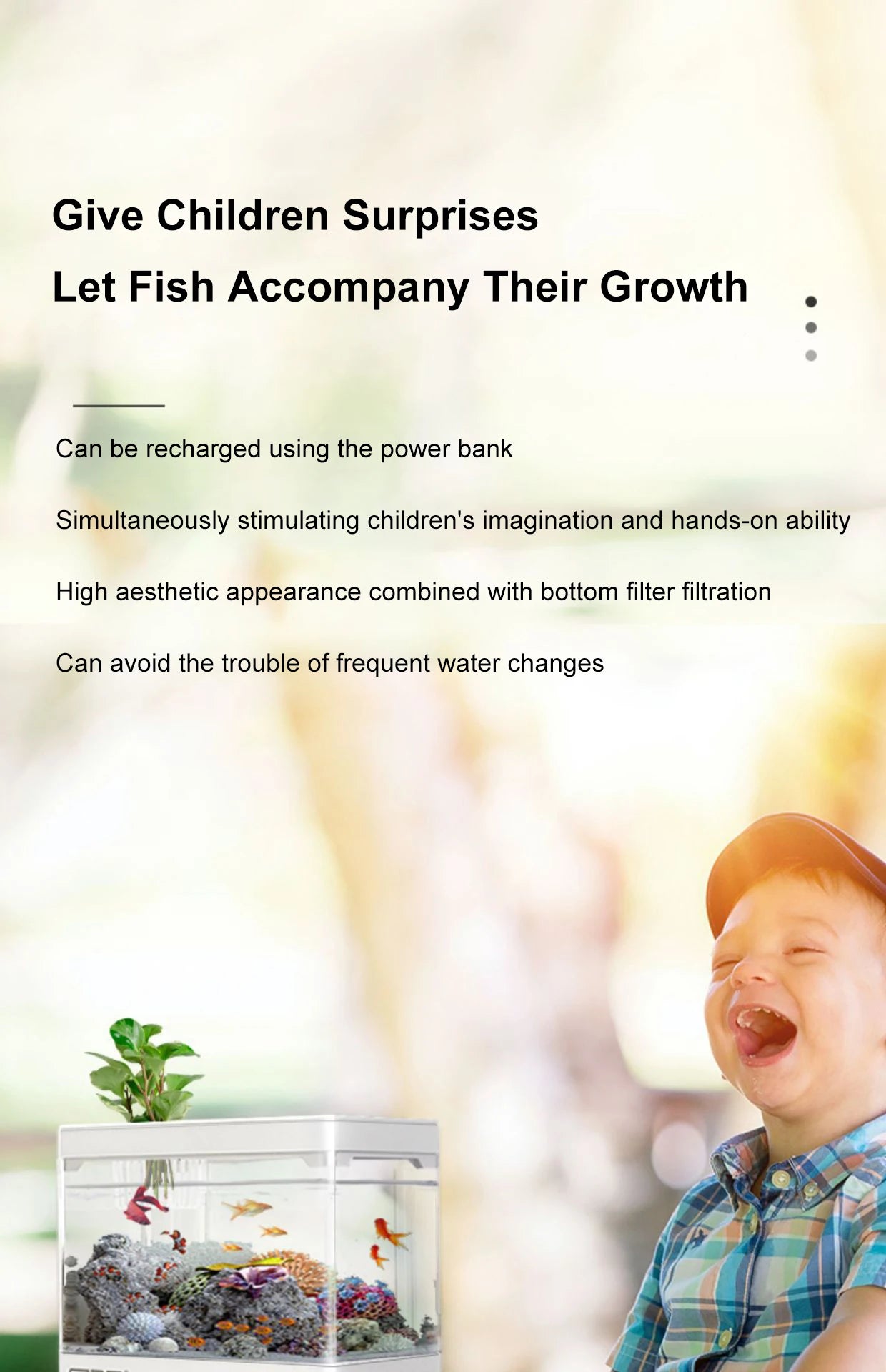 Fish tank living room small landscape ecological tank household USB powered mini tank fish tank