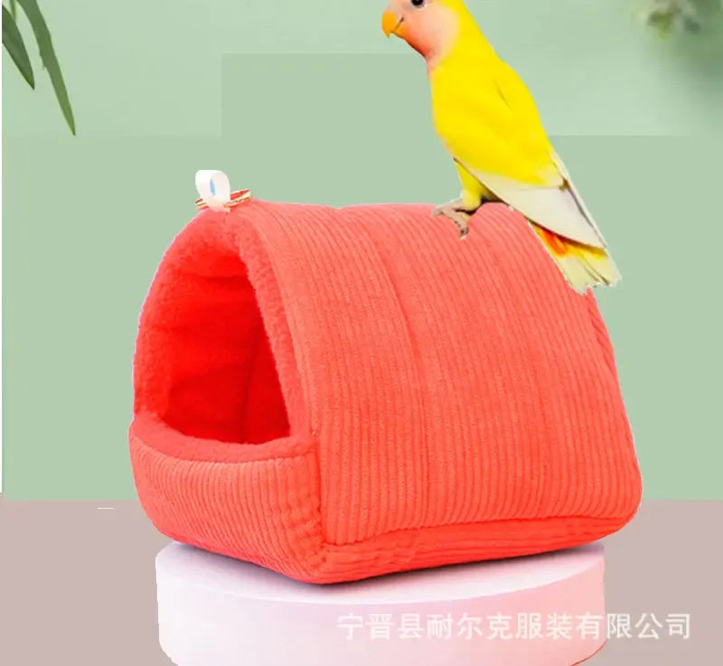 Cute Winter Warm Bird Cage Parrot Cotton Nest Budgie for Hammock Hut Tent Bed Hanging Cave Pet Products Bird Cage Accessories