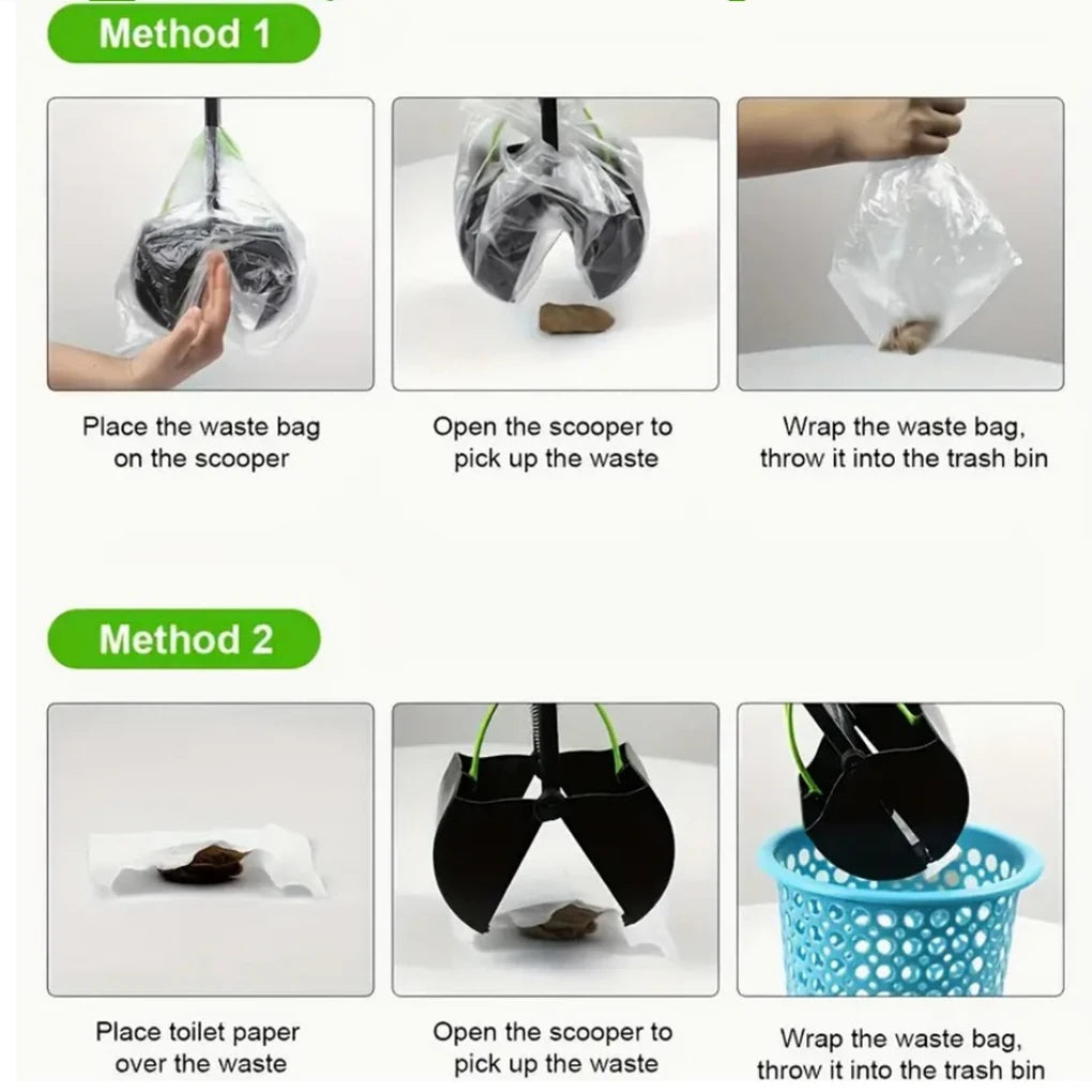 Pooper Scooper For Dog Jaw Clamp Heavy Duty Long Handle Poop Scooper For Dog Puppy Cat Waste Picker Pet Cleaning Shovel Tools