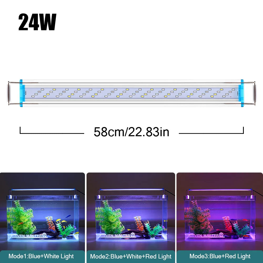 18~70CM Super Bright Lamp LED Aquarium Light For Aquatic Plant Fish Tank Extensible Clip Lamp 90~260V