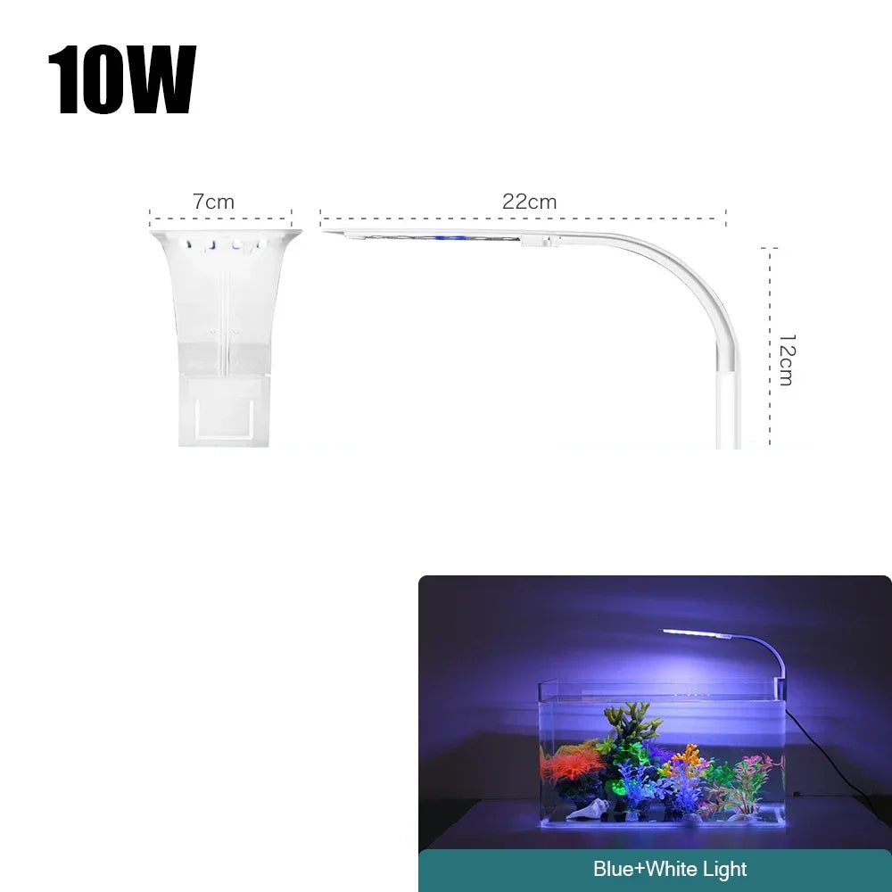 Ultra Thin LED Aquarium Light 5W/10W/15W Aquatic Plant Lighting Waterproof Clip-on Lamp For Fish Tank Plants Grow Light