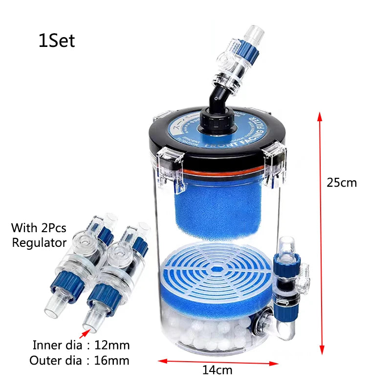 External Aquarium Canister Filter Quiet Sponge Filter Bucket No Pump Suitable for Seawater Freshwater Fish Tanks Seaweed Tanks