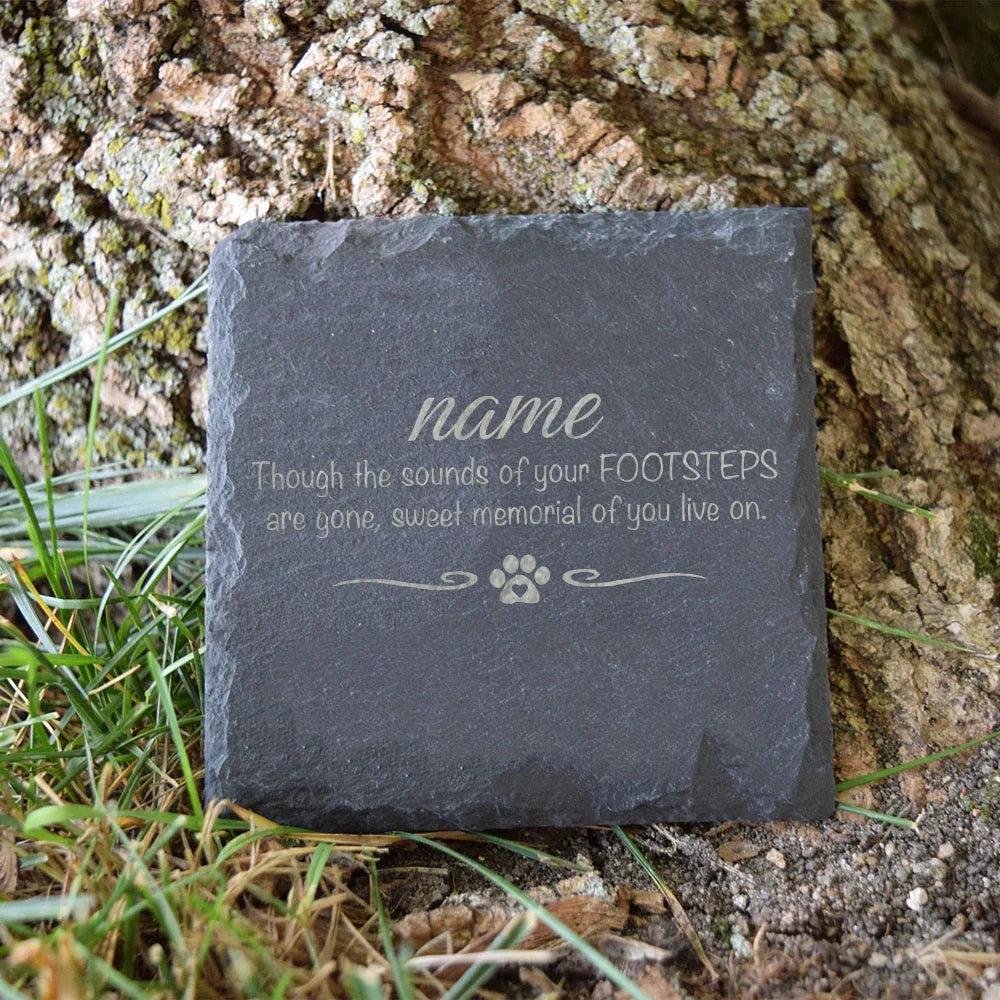 Pet Memorial Gift Custom Pet Memorial Garden Stone Slate Engraved Garden Slate with Dog Name Dog Loss Gifts