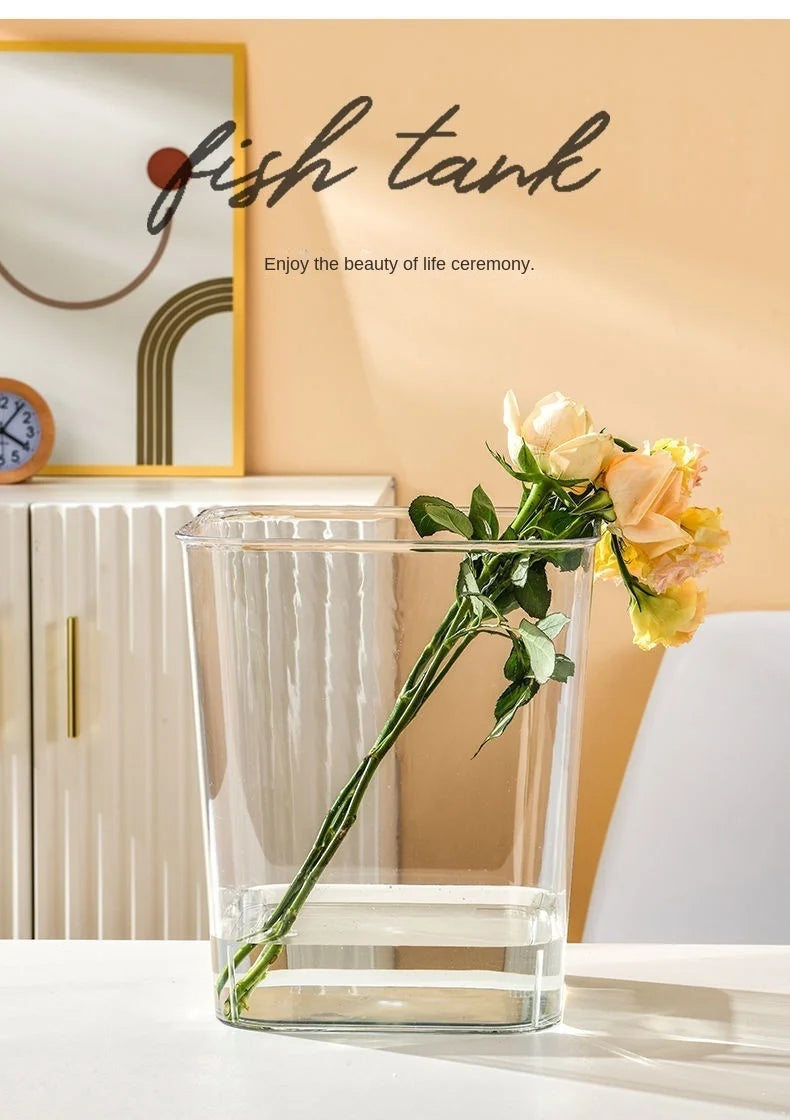 PET Aquarium Box Plastics Ultra-white Organic Glass Explosion-proof Fish Tank Tabletop Small Ecological Water Tank