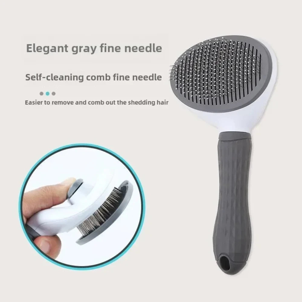 Self Cleaning Pet Hair Remover Comb Dematting Grooming Brush for Dogs Cats Essential Fur Care Tool & Pet Accessories
