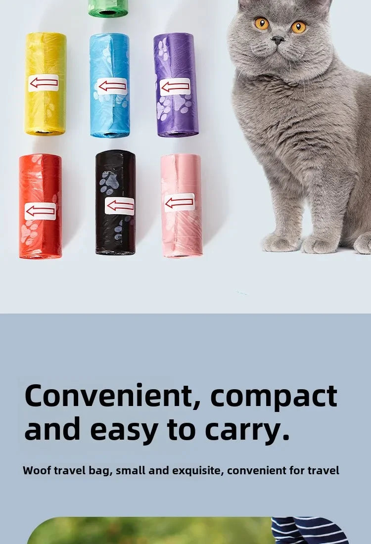 Litter Outdoor Home Clean Pet Poop Bag Solid Color Printed Pet Garbage Bag Clean Poop Bag Dog Walking Portable Poop Bag For Dogs