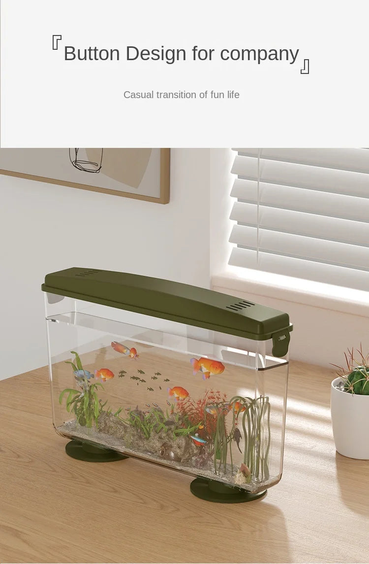 PET Aquariums Shrimp Cover Small Fish Shrimps Turtle Tank Insect Specialized Container Mini Portable Ecosystem Watertank
