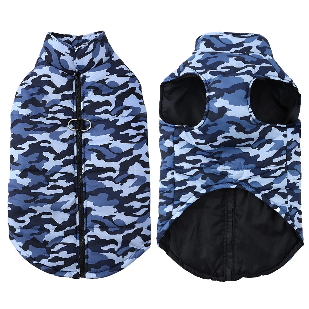 Winter Dog Clothes Coat Waterproof Puppy Cat Jacket For Large Dogs Camouflage Print Warm Windproof Pet Labrodor Apparel Costume
