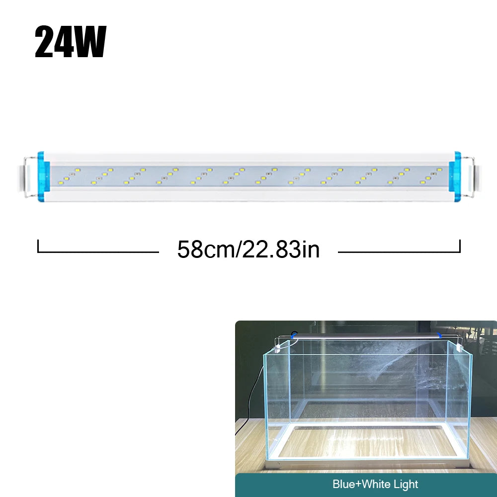 18~70CM Super Bright Lamp LED Aquarium Light For Aquatic Plant Fish Tank Extensible Clip Lamp 90~260V