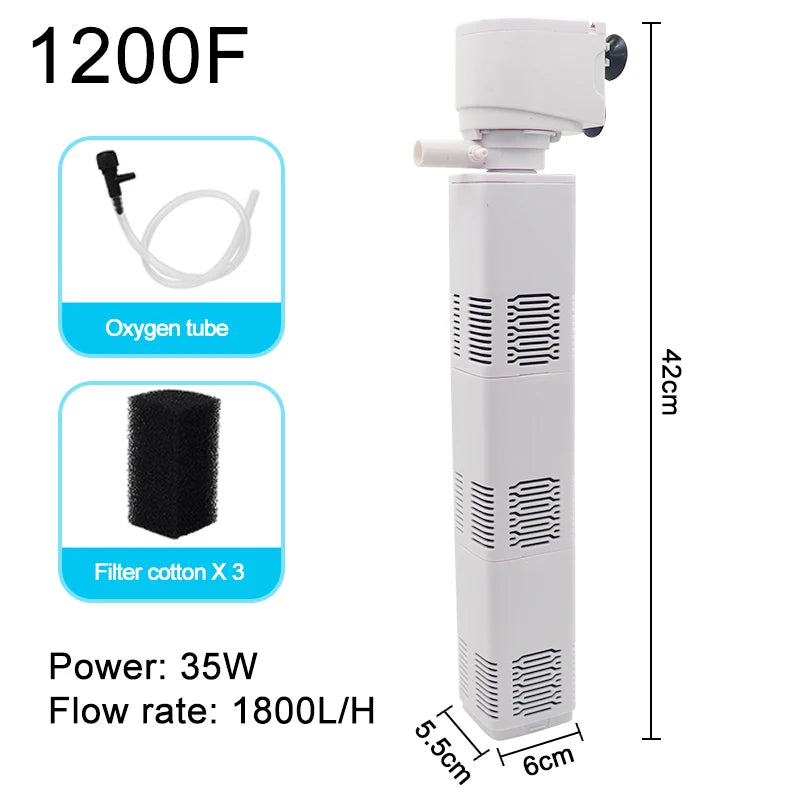 Aquarium Filter Pump Fish Tank Submersible Silent Air Oxygen Aerator Water Change Pump Aquarium Air Pump Wave Maker 220v