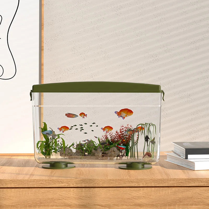 PET Aquariums Shrimp Cover Small Fish Shrimps Turtle Tank Insect Specialized Container Mini Portable Ecosystem Watertank