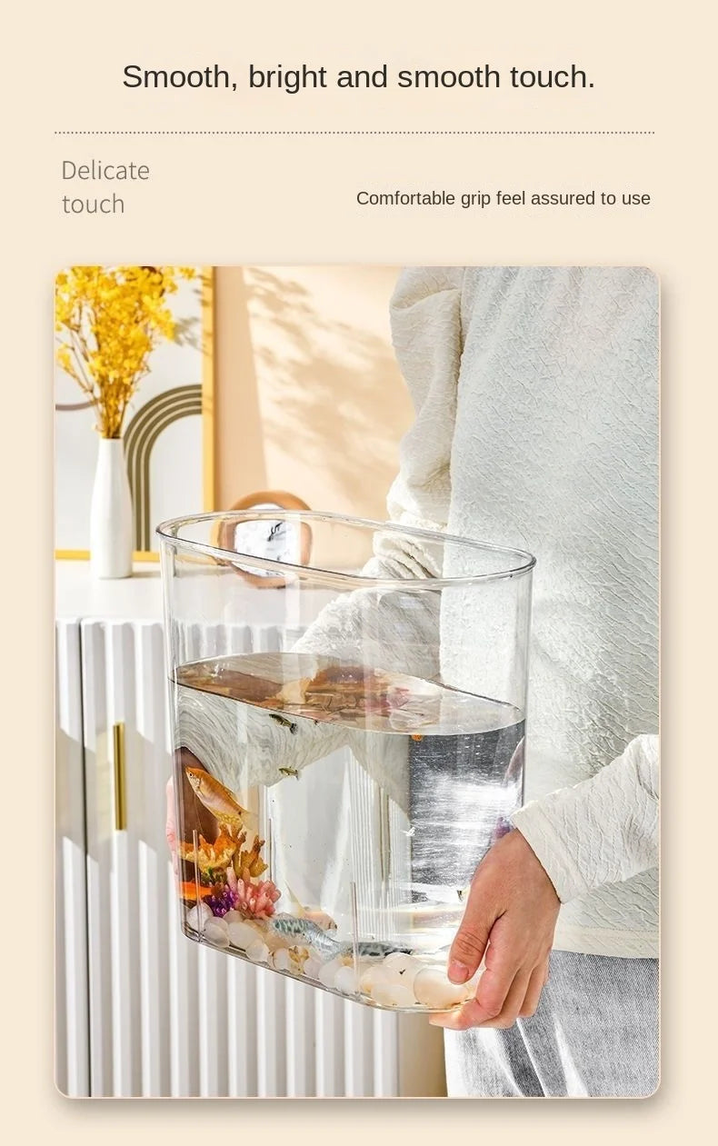 PET Aquarium Box Plastics Ultra-white Organic Glass Explosion-proof Fish Tank Tabletop Small Ecological Water Tank