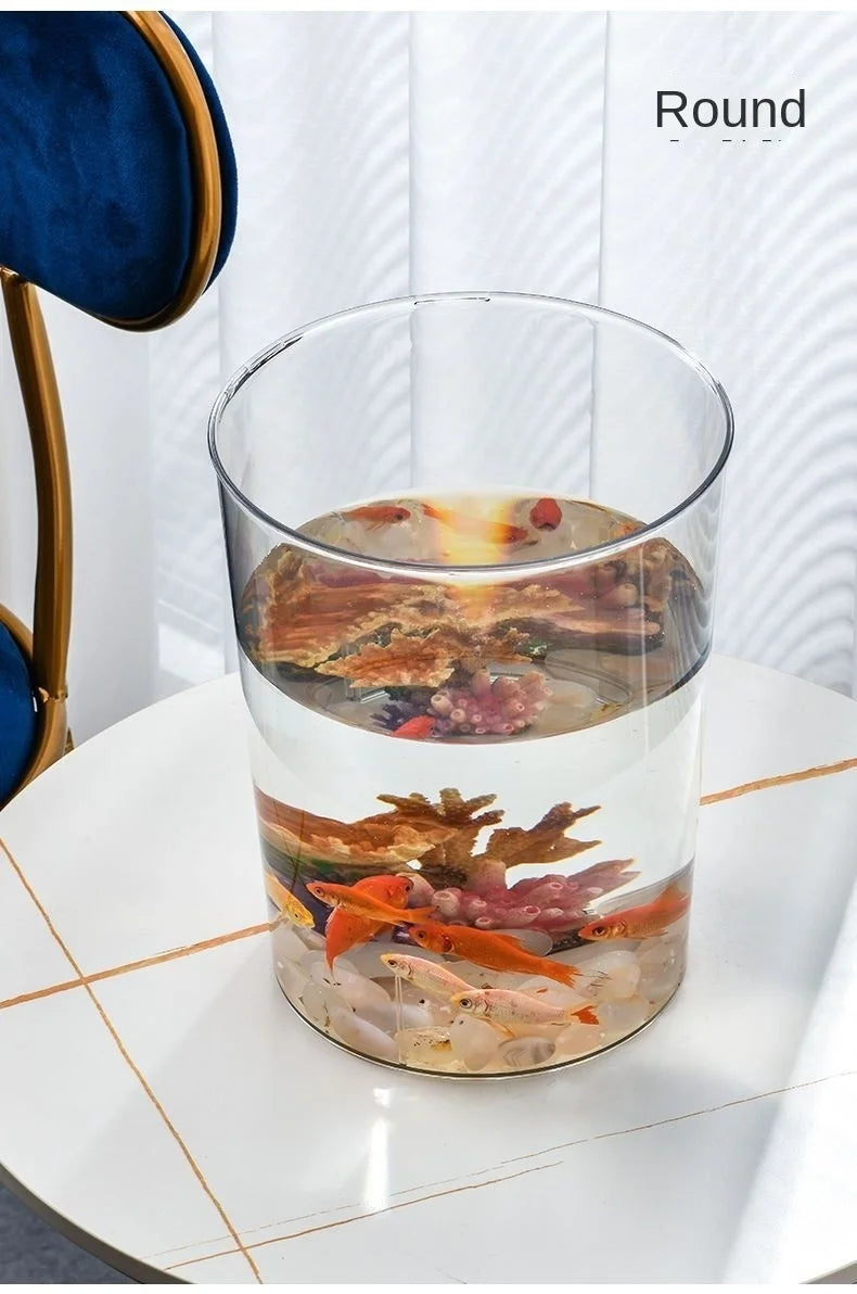 PET Aquarium Box Plastics Ultra-white Organic Glass Explosion-proof Fish Tank Tabletop Small Ecological Water Tank