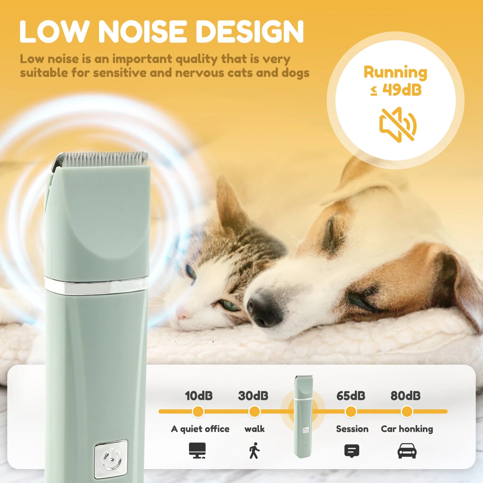 Professional Dog Hair Clipper Rechargeable Electrical Pet Grooming Trimmer Low Noise Dog Cat Hair Clipper Two Speed