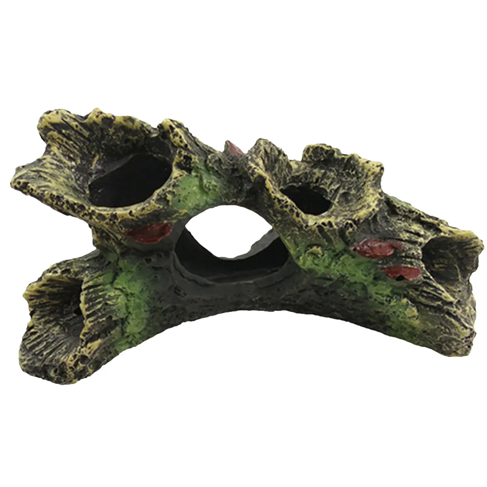 Aquarium Hollow Log Decor Multifunction Resin Fish Hiding Cave Non-toxic Aquarium Dead Wood Decoration for Fish Tank Aquarium