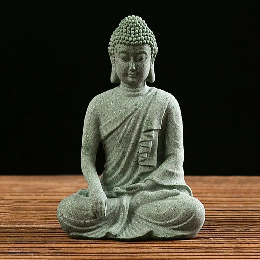 Sandstone Buddha Fish Tank Decoration Meditation Buddha Craft Buddha Zen Sculpture Micro Landscape Fish Tank Statue