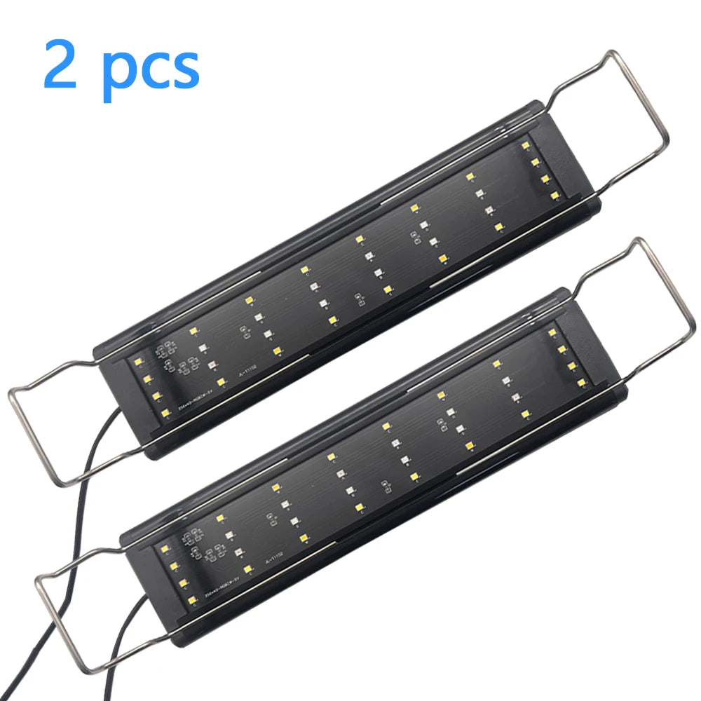 Retractable fish tank lights LED lights with timer, USB-powered, adjustable brightness (level 10), vibrant fish and plant growth