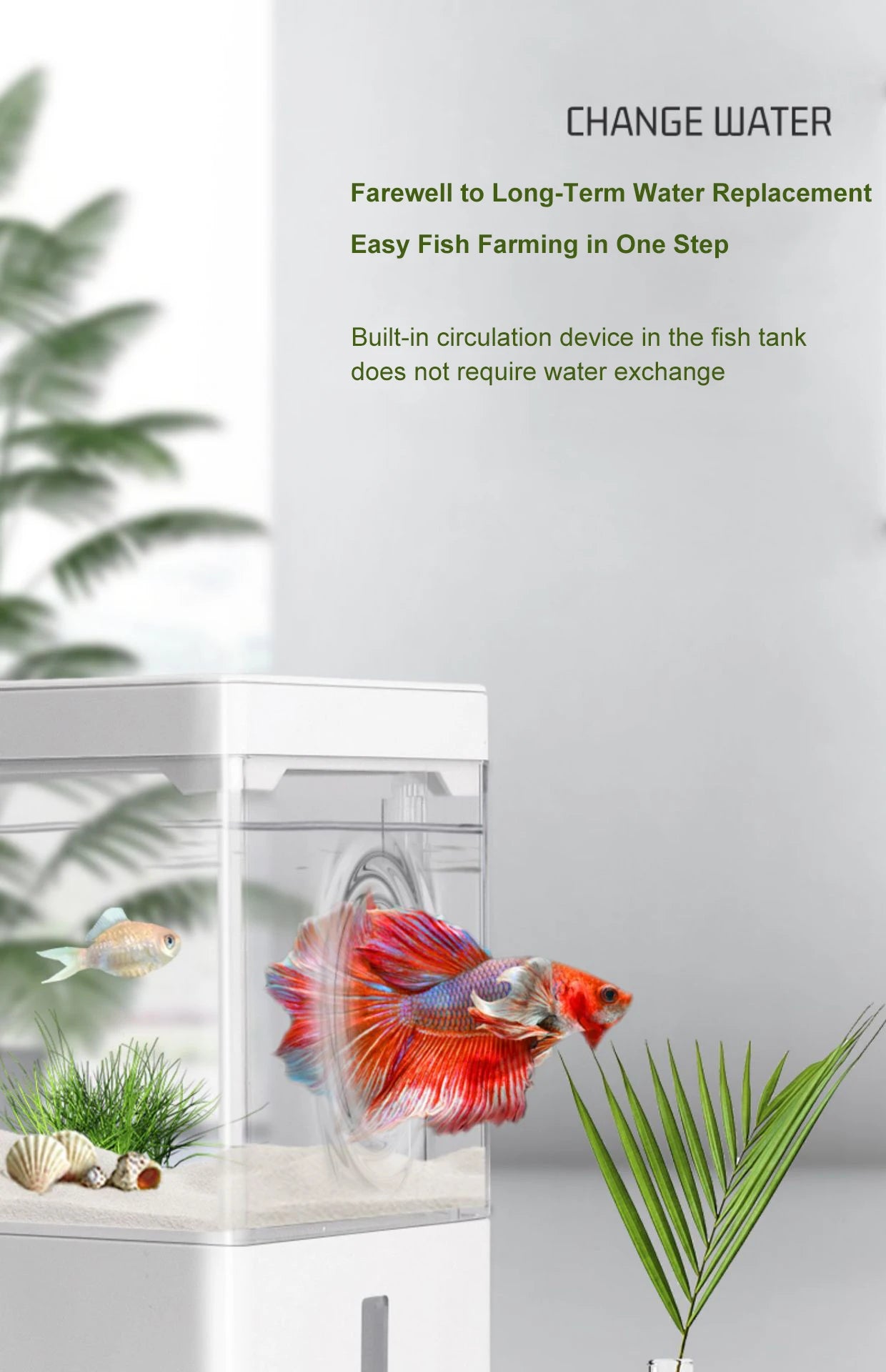 Fish tank living room small landscape ecological tank household USB powered mini tank fish tank