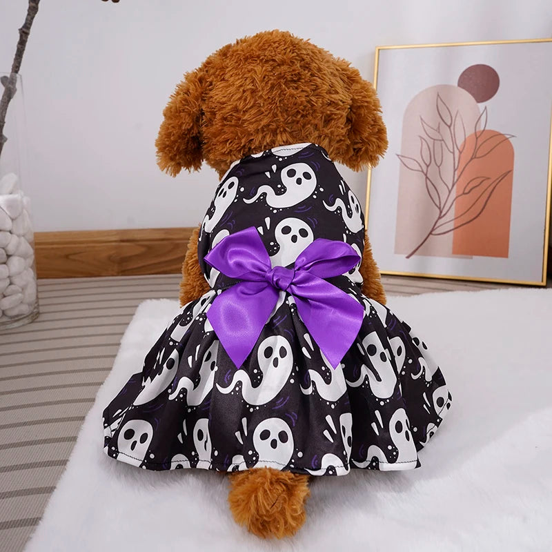 Pumpkin Pet Skirt for Small to Medium Dogs Teddy Bichon Poodle Dog Clothes Popular Style Pet Apparel for Halloween