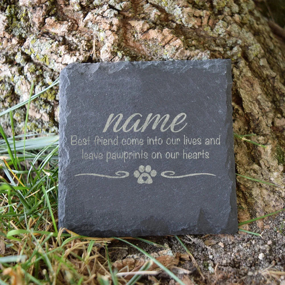 Pet Memorial Gift Custom Pet Memorial Garden Stone Slate Engraved Garden Slate with Dog Name Dog Loss Gifts