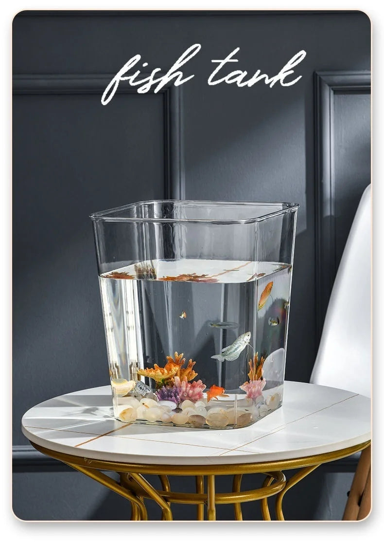 PET Aquarium Box Plastics Ultra-white Organic Glass Explosion-proof Fish Tank Tabletop Small Ecological Water Tank