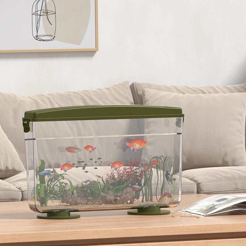 PET Aquariums Shrimp Cover Small Fish Shrimps Turtle Tank Insect Specialized Container Mini Portable Ecosystem Watertank