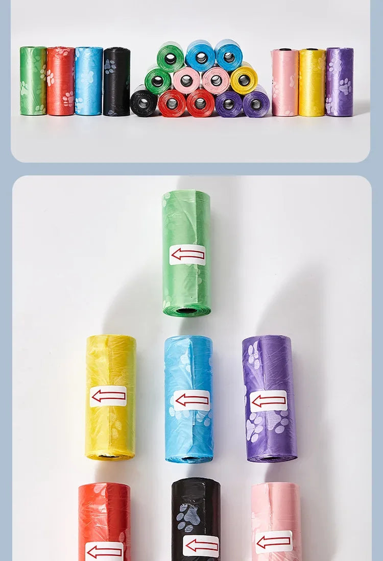 Litter Outdoor Home Clean Pet Poop Bag Solid Color Printed Pet Garbage Bag Clean Poop Bag Dog Walking Portable Poop Bag For Dogs